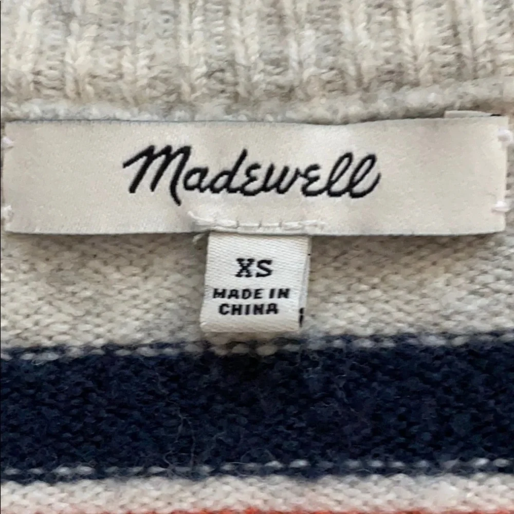 Madewell Striped Westgate V-Neck Coziest Yarn Sweater - Picture 4 of 8